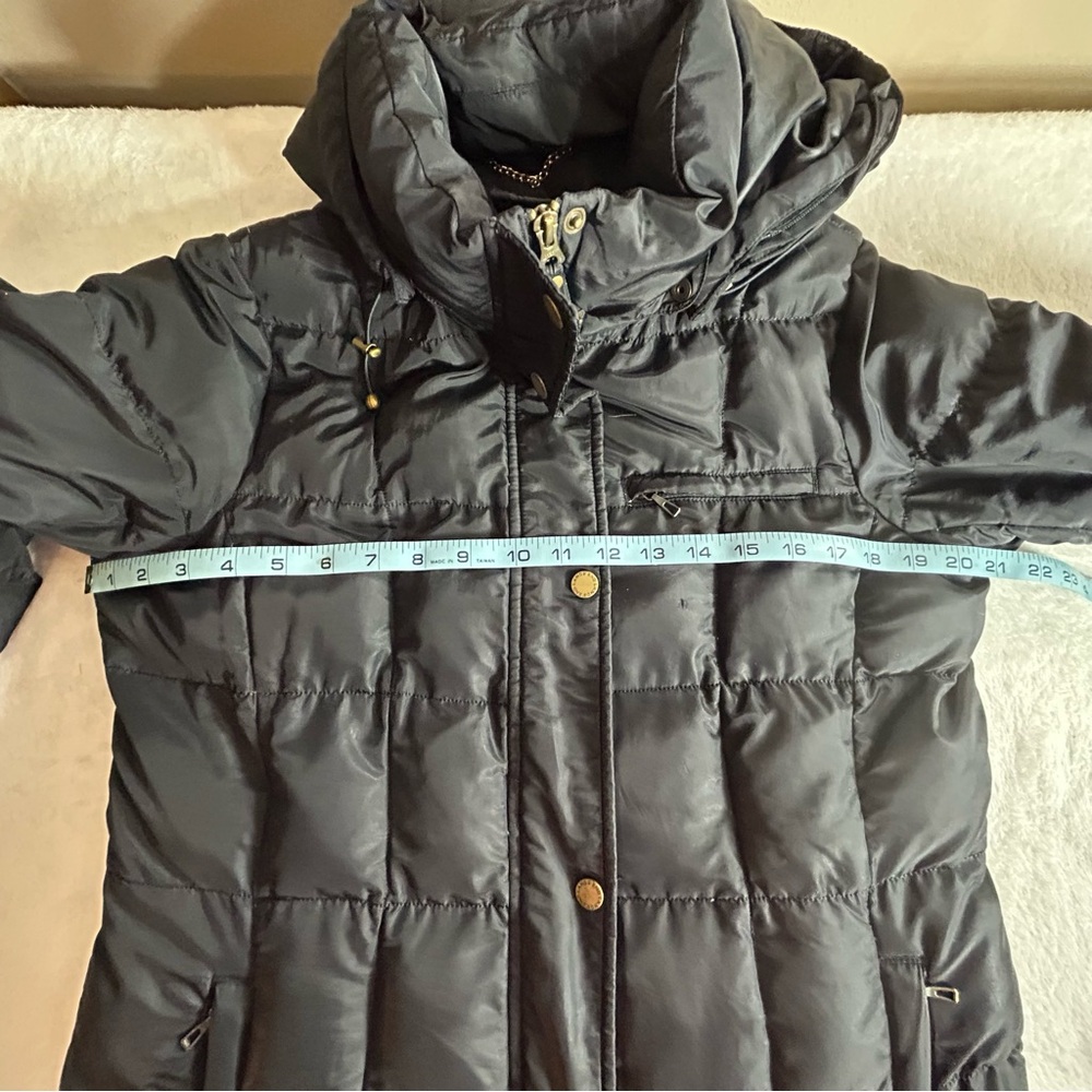 Lands' End Women's Black Hooded Double Zip Puffer Jacket Size S (6-8) - Picture 14 of 16